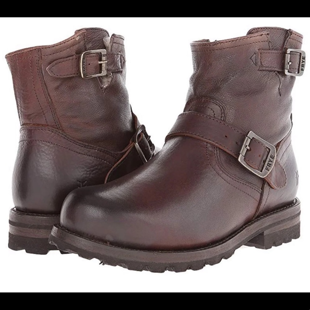 NWT~FRYE~MENS~FUR LEATHER BOOTS~SZ 9.5